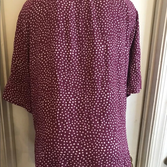 NWT Retrology Boho Woven Top Peasant Blouse S/S Lace Plus SIZE 1X  Berry - Picture 4 of 10